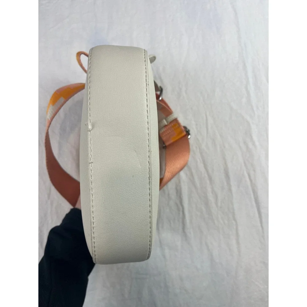 Urban Outfitters Off White Faux Leather Crossbody Camera Bag Orange Guitar Strap